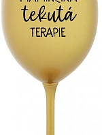 MAMINČINA TEKUTÁ TERAPIE - zlatá sklenice na víno 350 ml