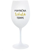 MAMINČINA TEKUTÁ TERAPIE - bílá sklenice na víno 350 ml