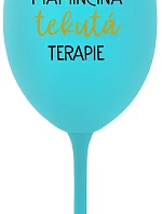 MAMINČINA TEKUTÁ TERAPIE - tyrkysová sklenice na víno 350 ml