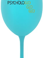MOJE PSYCHOLOGLOGLOGLO - tyrkysová sklenice na víno 350 ml