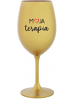 MOJA TERAPIA - zlatý pohár na víno 350 ml