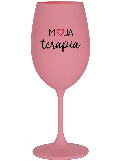 MOJA TERAPIA - ružový pohár na víno 350 ml