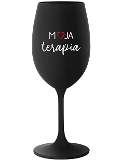 MOJA TERAPIA - čierny pohár na víno 350 ml