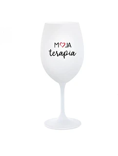 MOJA TERAPIA - biely pohár na víno 350 ml