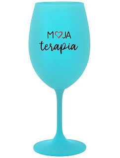 MOJA TERAPIA - tyrkysový pohár na víno 350 ml