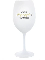 NEJLEPŠÍ STEJNĚ PSYCHO KAMARÁDKA - bílá sklenice na víno 350 ml