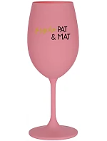 PSYCHO PAT&MAT - růžová sklenice na víno 350 ml