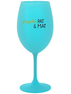 PSYCHO PAT&MAT - tyrkysová sklenice na víno 350 ml