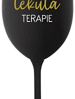 TATÍNKOVA TEKUTÁ TERAPIE - černá sklenice na víno 350 ml