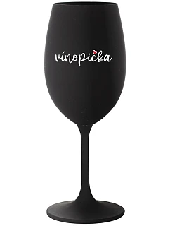VÍNOPIČKA - černá sklenice na víno 350 ml