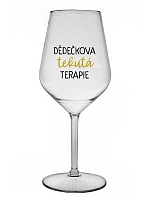 DĚDEČKOVA TEKUTÁ TERAPIE - čirá nerozbitná sklenice na víno 470 ml