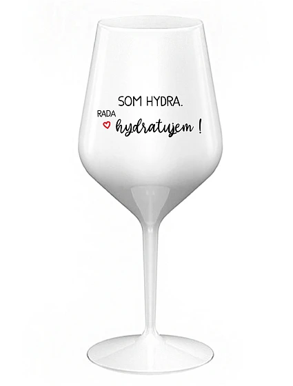 SOM HYDRA. RADA HYDRATUJEM! - biely nerozbitný pohár na víno 470 ml SOM HYDRA. RADA HYDRATUJEM! - biely nerozbitný pohár na víno 470 ml