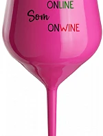 NIE SOM ONLINE SOM ONWINE - růžový nerozbitný pohár na víno 470 ml