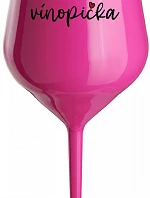 VÍNOPIČKA - růžový nerozbitný pohár na víno 470 ml