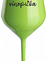 VÍNOPIČKA - zelená nerozbitná sklenice na víno 470 ml