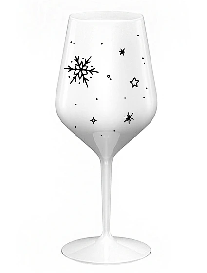 ZIMĚNKA - bílá nerozbitná sklenice na víno 470 ml