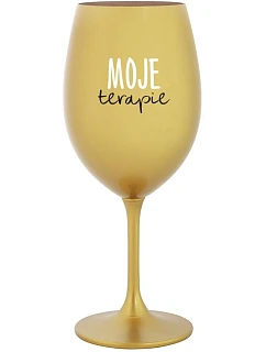 MOJE TERAPIE - zlatá sklenice na víno 350 ml