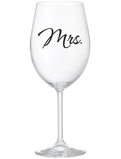 MRS. - čirá sklenice na víno 350 ml