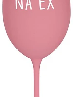 NA EX - růžová sklenice na víno 350 ml