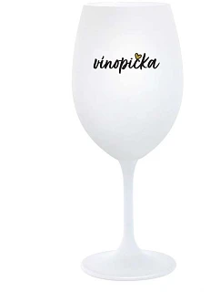 VÍNOPIČKA - bílá  sklenice na víno 350 ml