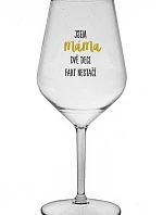 JSEM MÁMA, DVĚ DECI FAKT NESTAČÍ - čirá nerozbitná sklenice na víno 470 ml