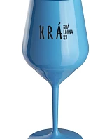 KRÁSNÁ KRÁLOVNA KRÁSY - modrá nerozbitná sklenice na víno 470 ml