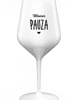 MÁMINA PAUZA - bílá nerozbitná sklenice na víno 470 ml