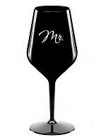MR. - černá nerozbitná sklenice na víno 470 ml
