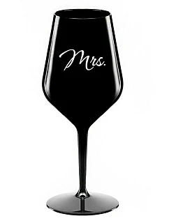 MRS. - černá nerozbitná sklenice na víno 470 ml