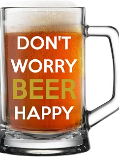 DON'T WORRY BEER HAPPY - pivní sklenice 0,5 l