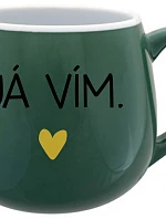 JÁ VÍM. - zelený keramický hrníček 300 ml