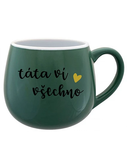 TÁTA VÍ VŠECHNO - zelený keramický hrníček 300 ml