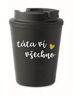 TÁTA VÍ VŠECHNO - černý termohrnek 300 ml