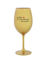 PROTOŽE BÝT DŮCHODKYNĚ NENÍ PRDEL - zlatá sklenice na víno 350 ml