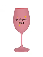 NA VÁNOČNÍ ÚKLID - růžová sklenice na víno 350 ml