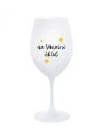 NA VÁNOČNÍ ÚKLID - bílá sklenice na víno 350 ml