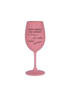 SVAŘÁČEK - růžová sklenice na víno 350 ml