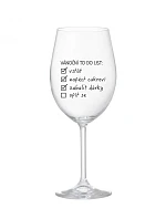 VÁNOČNÍ TODO LIST - čirá sklenice na víno 350 ml