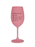 VÁNOČNÍ TODO LIST - růžová sklenice na víno 350 ml
