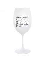 VÁNOČNÍ TODO LIST - bílá sklenice na víno 350 ml