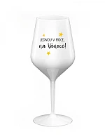 JEDNOU V ROCE NA VÁNOCE - bílá nerozbitná sklenice na víno 470 ml