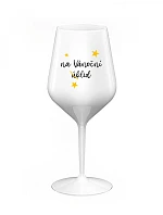 NA VÁNOČNÍ ÚKLID - bílá nerozbitná sklenice na víno 470 ml