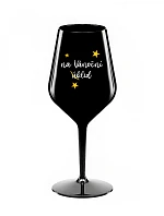 NA VÁNOČNÍ ÚKLID - černá nerozbitná sklenice na víno 470 ml