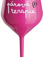 PÁROVÁ TERAPIE - růžová nerozbitná sklenice na víno 470 ml