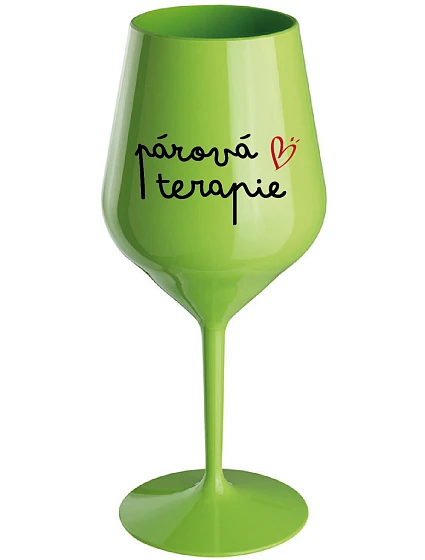 PÁROVÁ TERAPIE - zelená nerozbitná sklenice na víno 470 ml