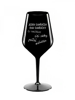 SVAŘÁČEK - černá nerozbitná sklenice na víno 470 ml