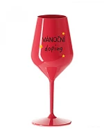 VÁNOČNÍ DOPING - červená nerozbitná sklenice na víno 470 ml