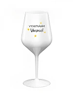 VYCHUTNÁVÁM SI VÁNOCE - bílá nerozbitná sklenice na víno 470 ml