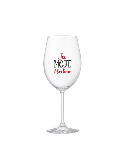 JSI MOJE VŠECHNO - čirá sklenice na víno 350 ml