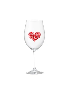 SRDCE - čirá sklenice na víno 350 ml